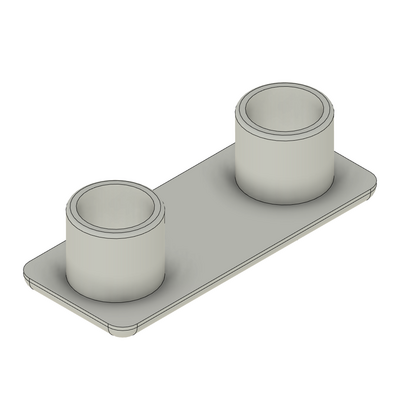 60-050-2 MODULAR SOLUTIONS POLYAMIDE PART<br>END CAP 45MM X 18.5MM LIGHT GRAY